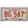 Image 1 : ALBERTA  VINTAGE 1956 LICENCE PLATES