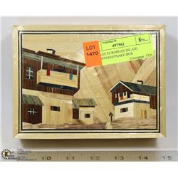 VINTAGE EUROPEAN INLAID WOODEN KEEPSAKE BOX