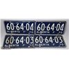 Image 1 : 2 PAIRS OF ALBERTA 1970 LICENCE PLATES IN SEQUENCE