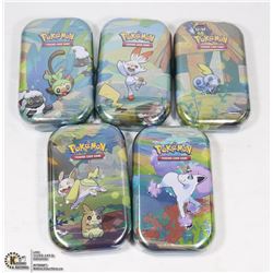 POKEMON X5 NEW MINI TINS WITH CARDS