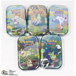 POKEMON X5 NEW MINI TINS WITH CARDS