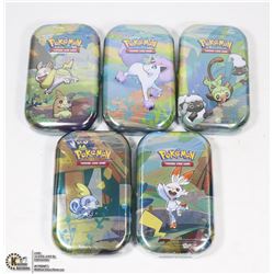 POKEMON X5 NEW MINI TINS WITH CARDS