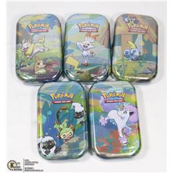 POKEMON X5 NEW MINI TINS WITH CARDS