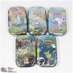 POKEMON X5 NEW MINI TINS WITH CARDS