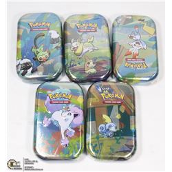 POKEMON X5 NEW MINI TINS WITH CARDS