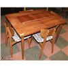 Image 1 : WOOD TABLE & 4 CHAIRS