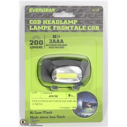 NEW EVERGEAR COB HEADLAMP 200 LUMENS