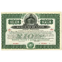 Banco Mercantil Specimen Bond.