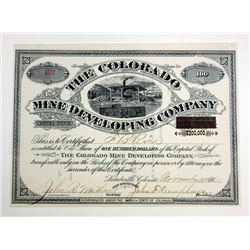 Colorado Mine Developing Co., I/U Stock Certificate.