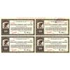 Image 1 : U.S. Government Liberty Loan Bond, 1917 Specimen 3 1/2% Gold bond Uncut Block of 4 Participation Cer