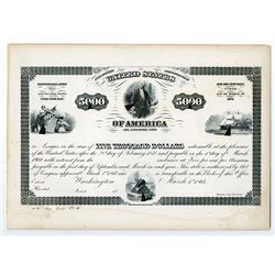 Washington, D.C.,U.S.A. $5000, 5% Loan Under Act of March 3rd, 1864, 10-40 Registered Bond, Bond Det