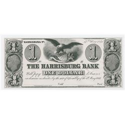 Harrisburg Bank, 1841 Proof Banknote.