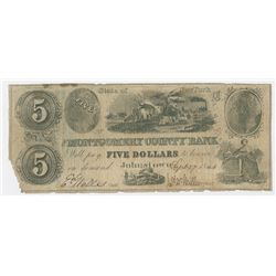 Montgomery County Bank, 1844, Issued Obsolete Banknote.