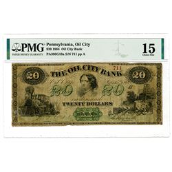 Oil City Bank, 1864, $20, Issued Obsolete Banknote
