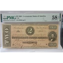 C.S.A., 1864, $2, Issued Banknote.