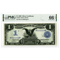 U.S. Silver Certificate. $1, 1899, Fr#232, Parker | Burke Signatures, S/N M11111104M.