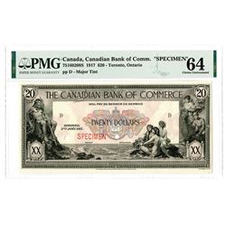 Canadian Bank of Commerce, 1917, Specimen Banknote.