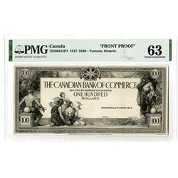 Canadian Bank of Commerce, 1917 (1924 imprint on bottom), Proof Obverse Banknote.