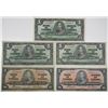 Image 1 : Bank of Canada. 1937. Lot of 5 Issued Notes.