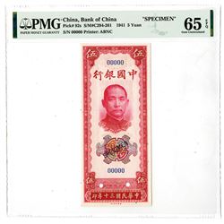 Bank of China, 1941 Specimen Banknotes.