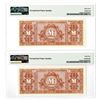 Image 2 : Allied Occupation WWII. 1944. Issued Banknote Pair.