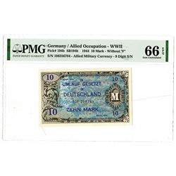 Germany / Allied Military Currency - WWII, 1944 10 Mark, W/Out "F".