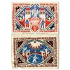 Image 2 : Germany, City of Bielefeld. 1922. Issued Linen or Silk Notgeld Note Pair.