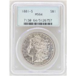 1881-S $1 Morgan Silver Dollar Coin PCGS MS64