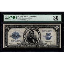 1923 $5 Lincoln Porthole Silver Certificate PMG 30