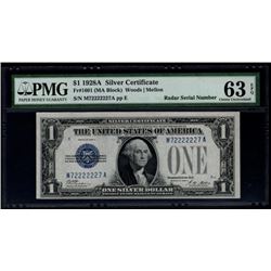 1928A $1 Super Radar Binary Serial Silver Certificate PMG 63EPQ
