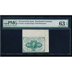 10 Cent First Issue Fractional Note PMG 63EPQ