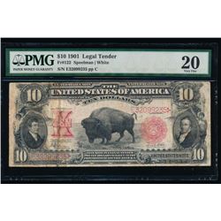1901 $10 Bison Legal Tender Note PMG 20