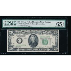 1934A $20 Chicago Federal Reserve Note PMG 65EPQ