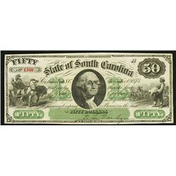 1873 $50 Columbia South Carolina Note