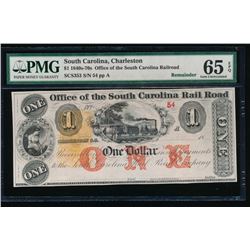 1840's-70's Charleston Obsolete Note PMG 65EPQ