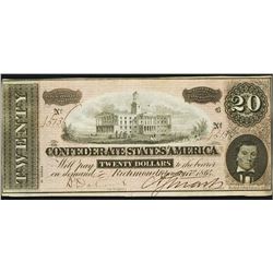 1864 $20 Confederate States of America Note