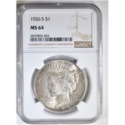 1926-S PEACE DOLLAR NGC MS-64
