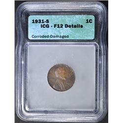 1931-S LINCOLN CENT  ICG F-12 DETAILS
