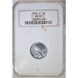 1943-D LINCOLN CENT  NGC MS-67