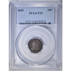 1835 BUST DIME  PCGS F-15