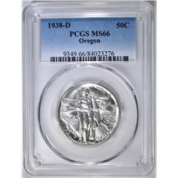 1938-D OREGON COMMEM HALF DOLLAR  PCGS MS-66