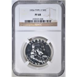 1956 TYPE 2 FRANKLIN HALF DOLLAR  NGC PF-68
