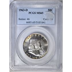1963-D FRANKLIN HALF DOLLAR  PCGS MS-65