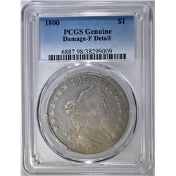 1800 BUST DOLLAR PCGS GENUINE F DETAIL