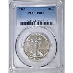 1942 WALKING LIBERTY HALF DOLLAR PCGS PR-64