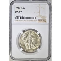 1935 WALKING LIBERTY HALF NGC MS-67