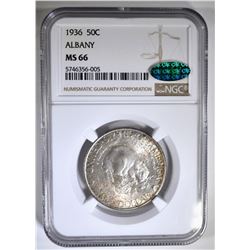 1936 ALBANY COMMEM HALF NGC MS-66 CAC