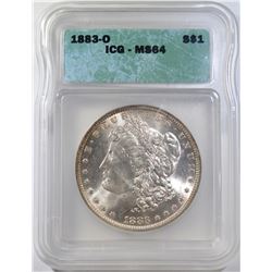 1883-O MORGAN DOLLAR, ICG MS-64
