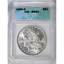 1885-O MORGAN DOLLAR, ICG MS-64