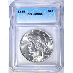1935 PEACE DOLLAR ICG MS-64